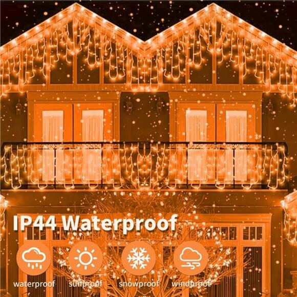 Halloween Icicle Lights Orange Lights Outdoor - Picture 5 of 7